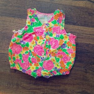 💕✨ Vintage Neon Baby Girl Floral Romper✨💕